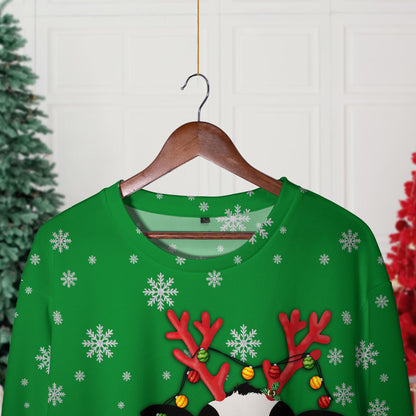 Funny Cow Ugly Christmas Sweater, Cow Crewneck Sweatshirt, Funny Christmas Gift, Funny Ugly Sweater, Funny Shirt, Christmas Shirt Gifts