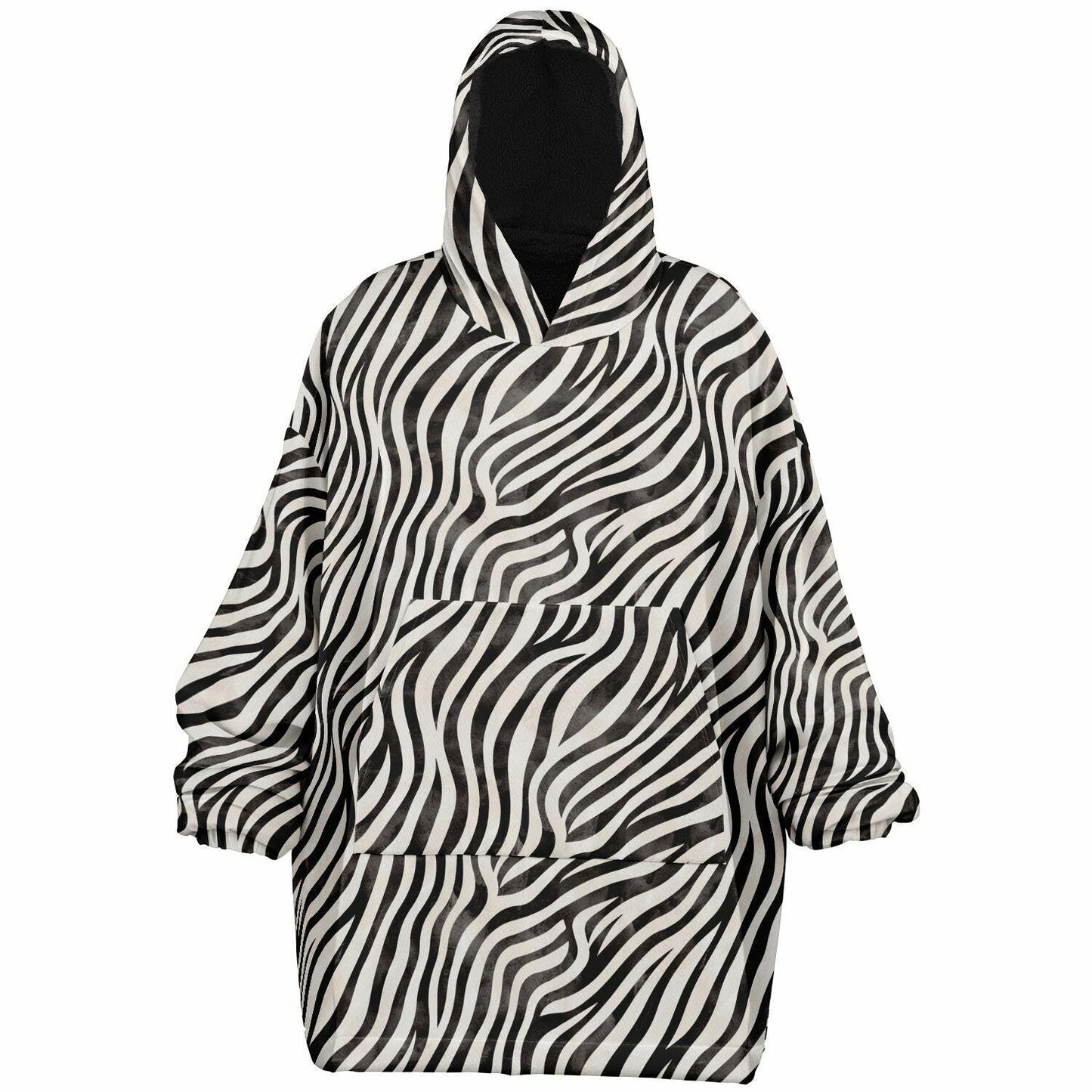 Unisex Cute y2k Zebra Print Snug Hoodie,Printed Hooded Blanket with Sleeves,Lounge Wear,All Over Print Hoodie, Birthday Gift,Christmas Gifts