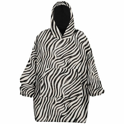 Unisex Cute y2k Zebra Print Snug Hoodie,Printed Hooded Blanket with Sleeves,Lounge Wear,All Over Print Hoodie, Birthday Gift,Christmas Gifts