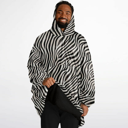 Unisex Cute y2k Zebra Print Snug Hoodie,Printed Hooded Blanket with Sleeves,Lounge Wear,All Over Print Hoodie, Birthday Gift,Christmas Gifts
