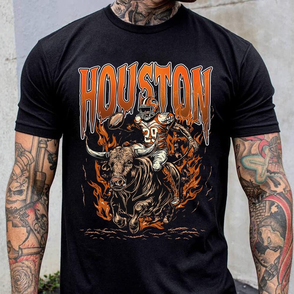 Houston Football Graphic Sweatshirt, Vintage Houston Football Shirt, Houston Shirt, Football Shirt, Houston Fans Gift Tee