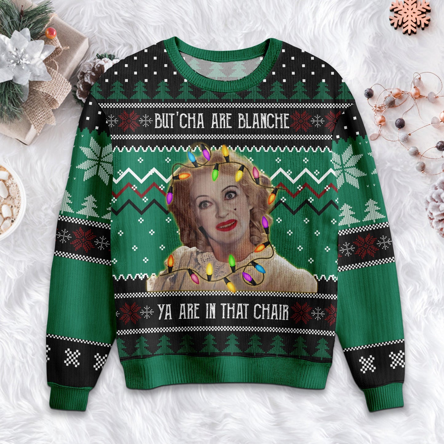 Baby Jane Christmas Ugly Sweater: Acrylic Wool Blend Holiday Sweatshirt