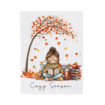 Fall Book Blanket, Cozy Season Throw, Reading Nook Decor, Bookish Gift, Fall Reading Blanket, Reading Nook Fall Blanket, Bookworm Throw