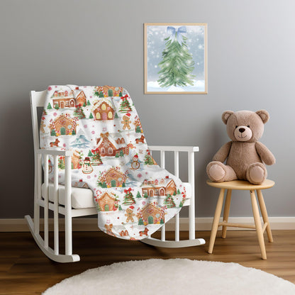 Christmas Blanket Gingerbread Village Fleece Throw Blanket Christmas Home Decor Gingerbread House Decor Christmas Gift Family Friends Host