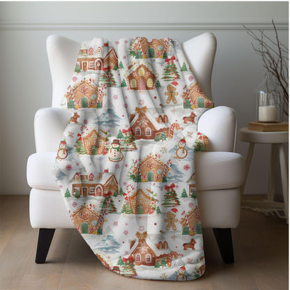 Christmas Blanket Gingerbread Village Fleece Throw Blanket Christmas Home Decor Gingerbread House Decor Christmas Gift Family Friends Host
