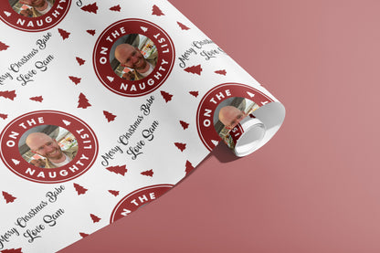 Personalised Christmas Wrapping Paper, Custom Gift Wrap, Naughty List, Your Details, Holiday, Packing Paper, Christmas, Santa Hat, xmas