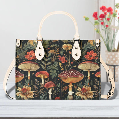 Mushroom Meadow Bag - Vegan Leather, Crossbody or Shoulder, Tote bag, large handbag, gift idea