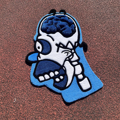 3D Tufted Homer Skeleton Rug: Cartoon Lover Gift