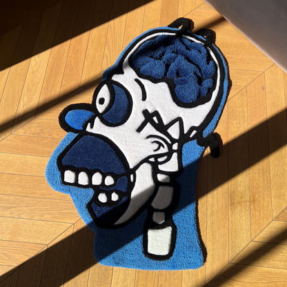 3D Tufted Homer Skeleton Rug: Cartoon Lover Gift