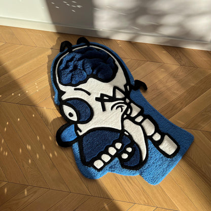 3D Tufted Homer Skeleton Rug: Cartoon Lover Gift