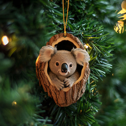 Koala 2D Flat Ornament, Koala Rearview Mirror Car Accessories, Koala Christmas Ornament, Xmas Gift for Koala Lover, Animal Lover