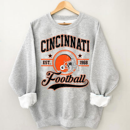 Trendy Cincinnati Football Fan Gift, Retro Cincinnati Football Sweatshirt, Game Day Shirt, Cincinnati Game Day Shirt, Cincinnati Shirt