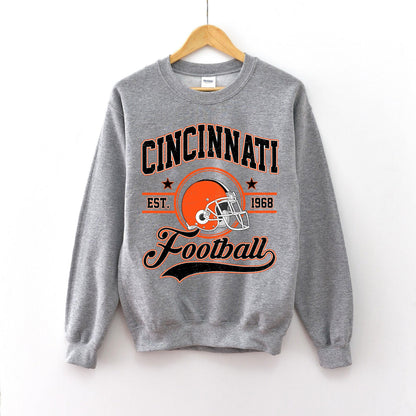 Trendy Cincinnati Football Fan Gift, Retro Cincinnati Football Sweatshirt, Game Day Shirt, Cincinnati Game Day Shirt, Cincinnati Shirt