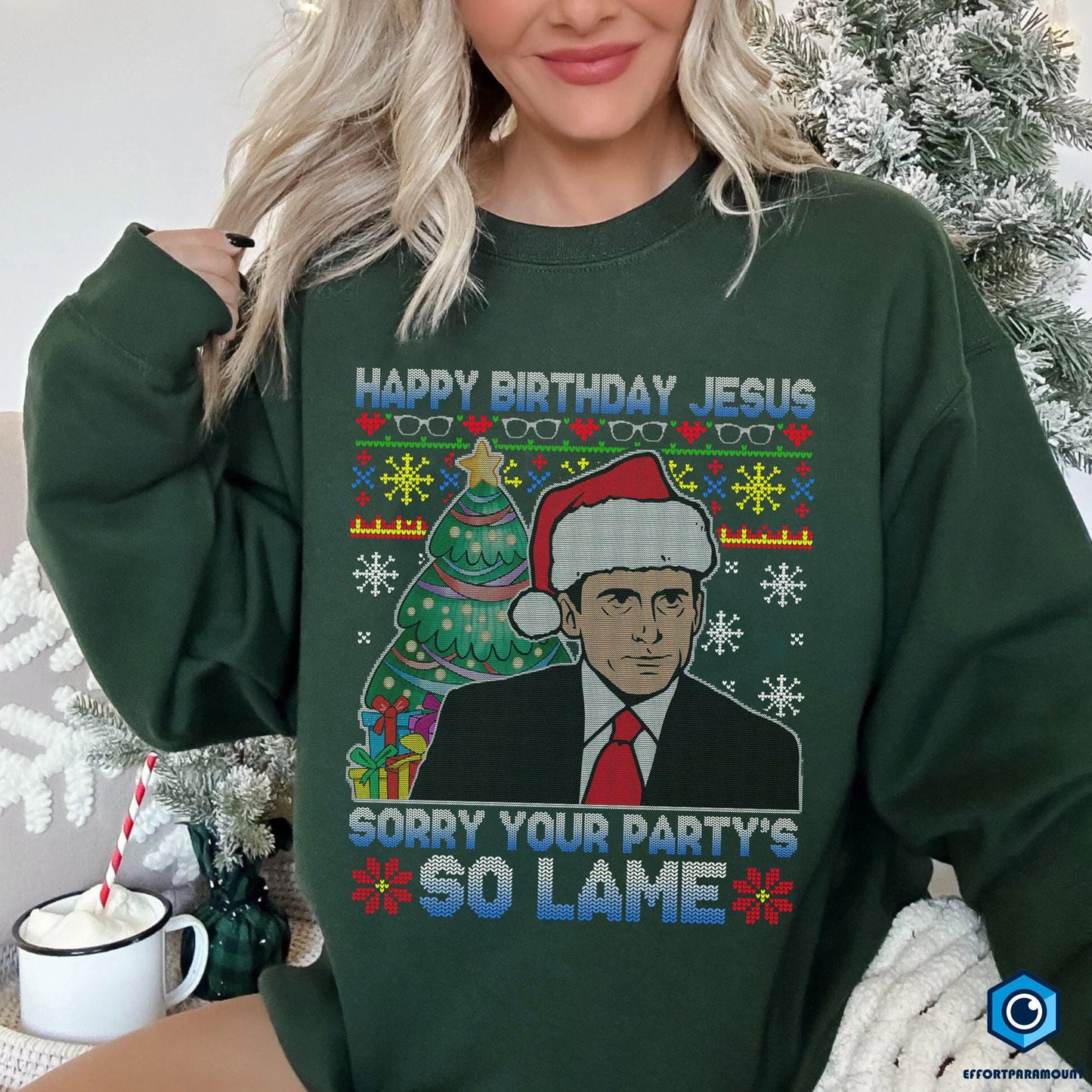 Michael Scott Happy Birthday Jesus Ugly Christmas sweatshirt, Sorry Your Party's So Lame, Michael Scott Lovers Shirt, The Office Shirt