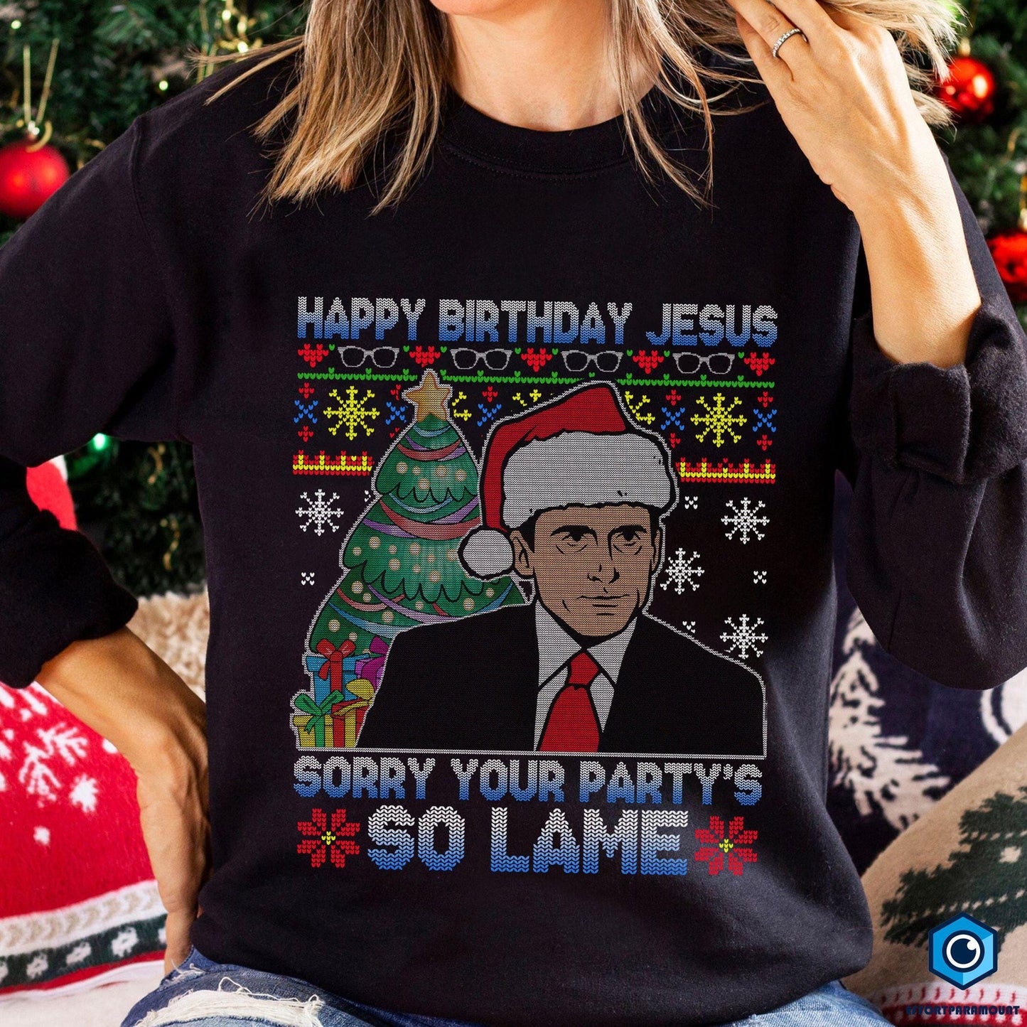 Michael Scott Happy Birthday Jesus Ugly Christmas sweatshirt, Sorry Your Party's So Lame, Michael Scott Lovers Shirt, The Office Shirt