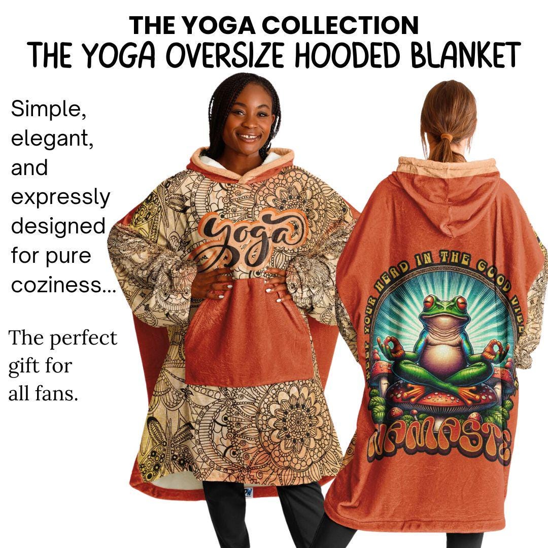 Yoga Oversize Cuddle Hoodie: Mandala Orange Hooded Blanket