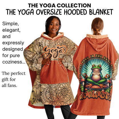 Yoga Oversize Cuddle Hoodie: Mandala Orange Hooded Blanket