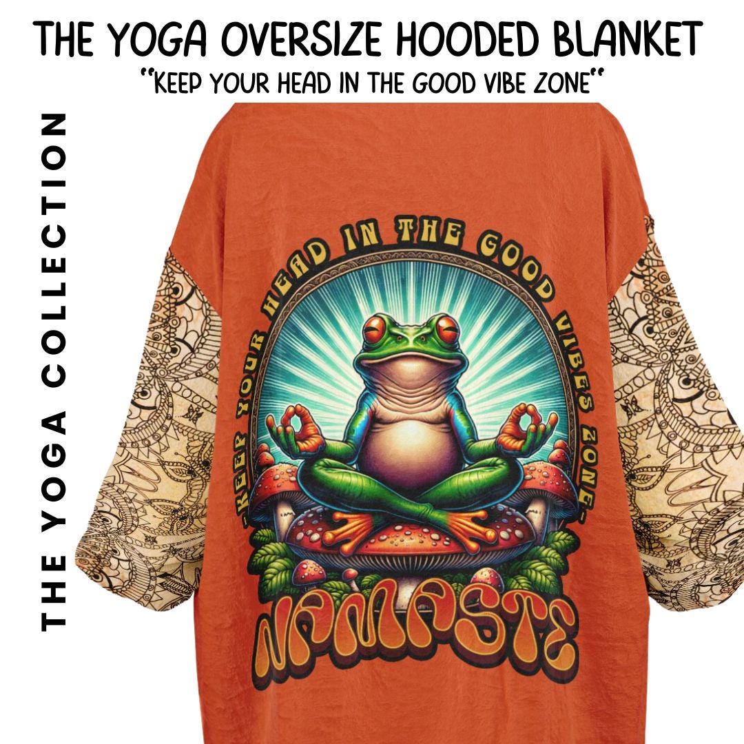 Yoga Oversize Cuddle Hoodie: Mandala Orange Hooded Blanket