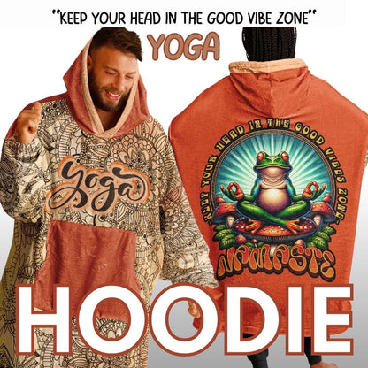 Yoga Oversize Cuddle Hoodie: Mandala Orange Hooded Blanket