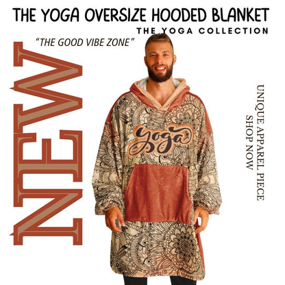 Yoga Oversize Cuddle Hoodie: Mandala Orange Hooded Blanket