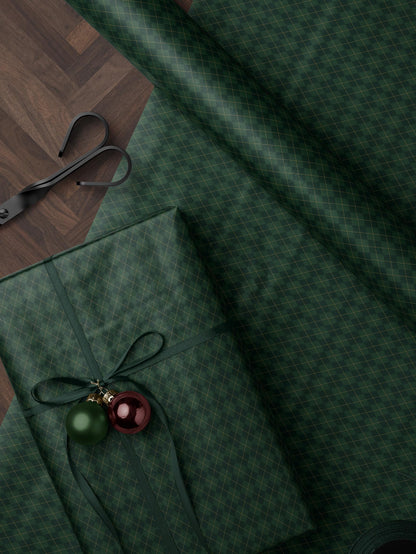 Green Argyle Wrapping Paper Birthday Gift Wrapping Paper Golf Gift Wrap Christmas Wrapping Paper Green Plaid Gift Wrap for Him Gift Brother