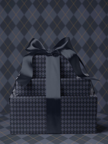 Blue Argyle Gift Wrap Paper Blue Plaid Wrapping Paper Pattern Father Day Gift Wrap for Boy Birthday Gift Wrap Traditional Gift Wrap Blue