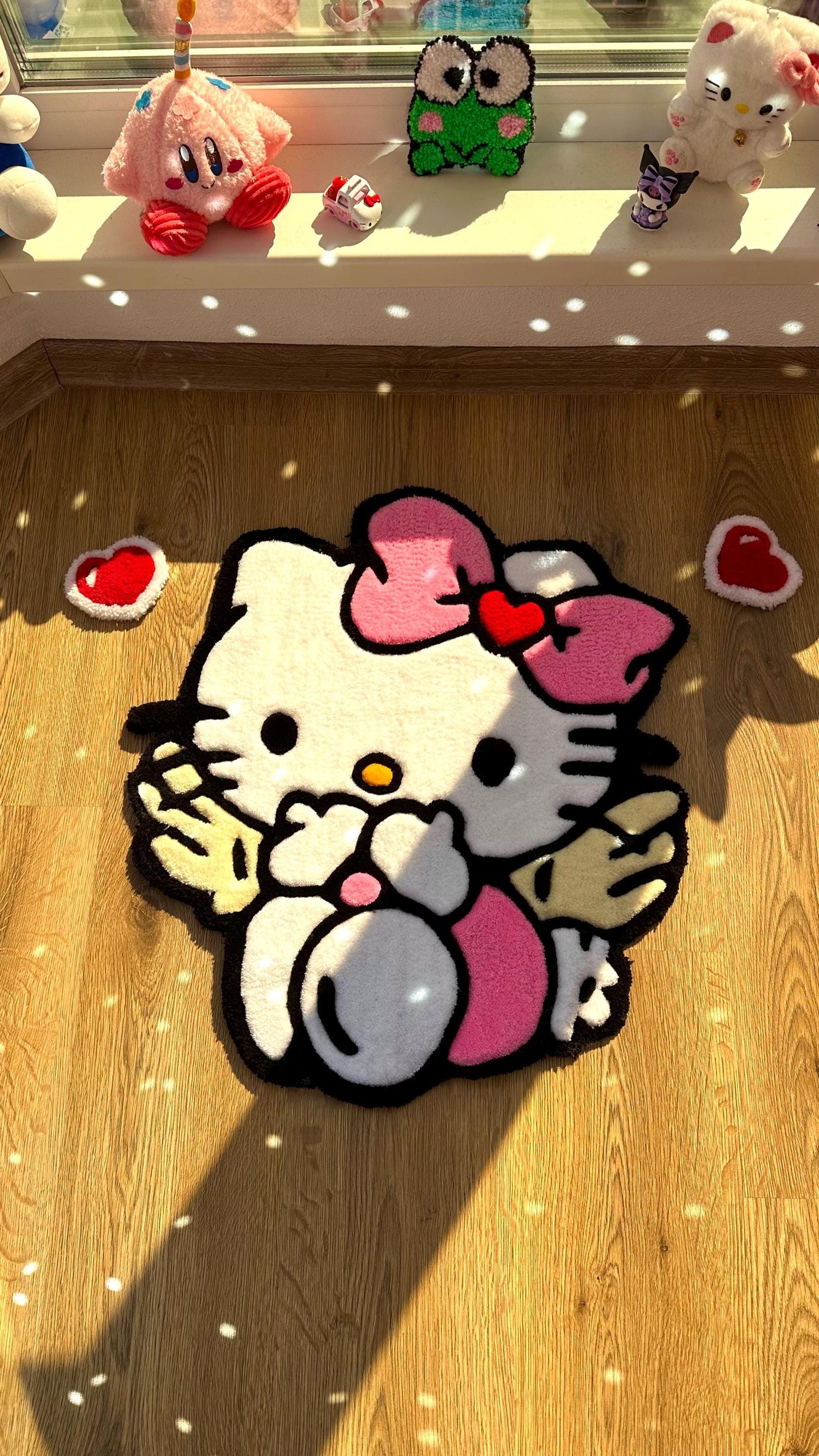 Angel Pink Tufting Rug – Custom Tufted Fluffy Carpet, Handmade Decor for Girls Room, Kawaii Cloud Rug, Cute Gift Idea for Her