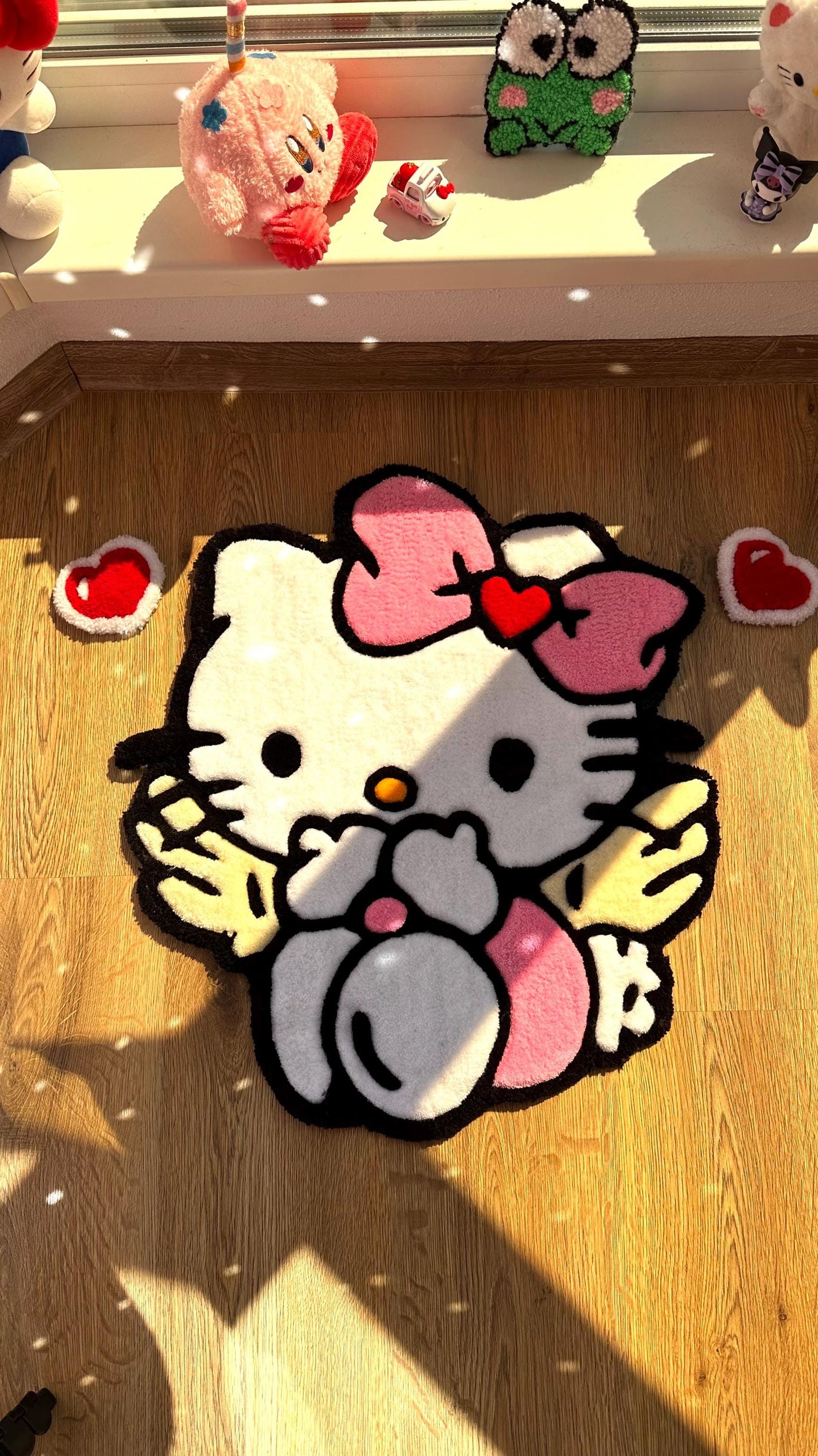 Angel Pink Tufting Rug – Custom Tufted Fluffy Carpet, Handmade Decor for Girls Room, Kawaii Cloud Rug, Cute Gift Idea for Her