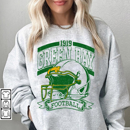 Green Bay Football Sweatshirt, Graphic Tee Gift For Football Fan Sport, Green Bay Shirt Retro Style 90s Vintage Unisex Crewneck, Game Day.