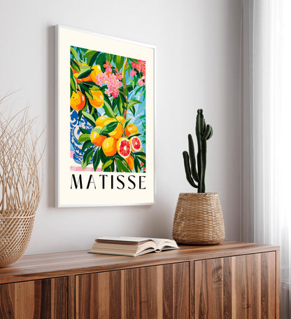 Matisse Inspired Orange Tree Art Print: Spanish Decor