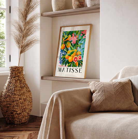Matisse Inspired Orange Tree Art Print: Spanish Decor