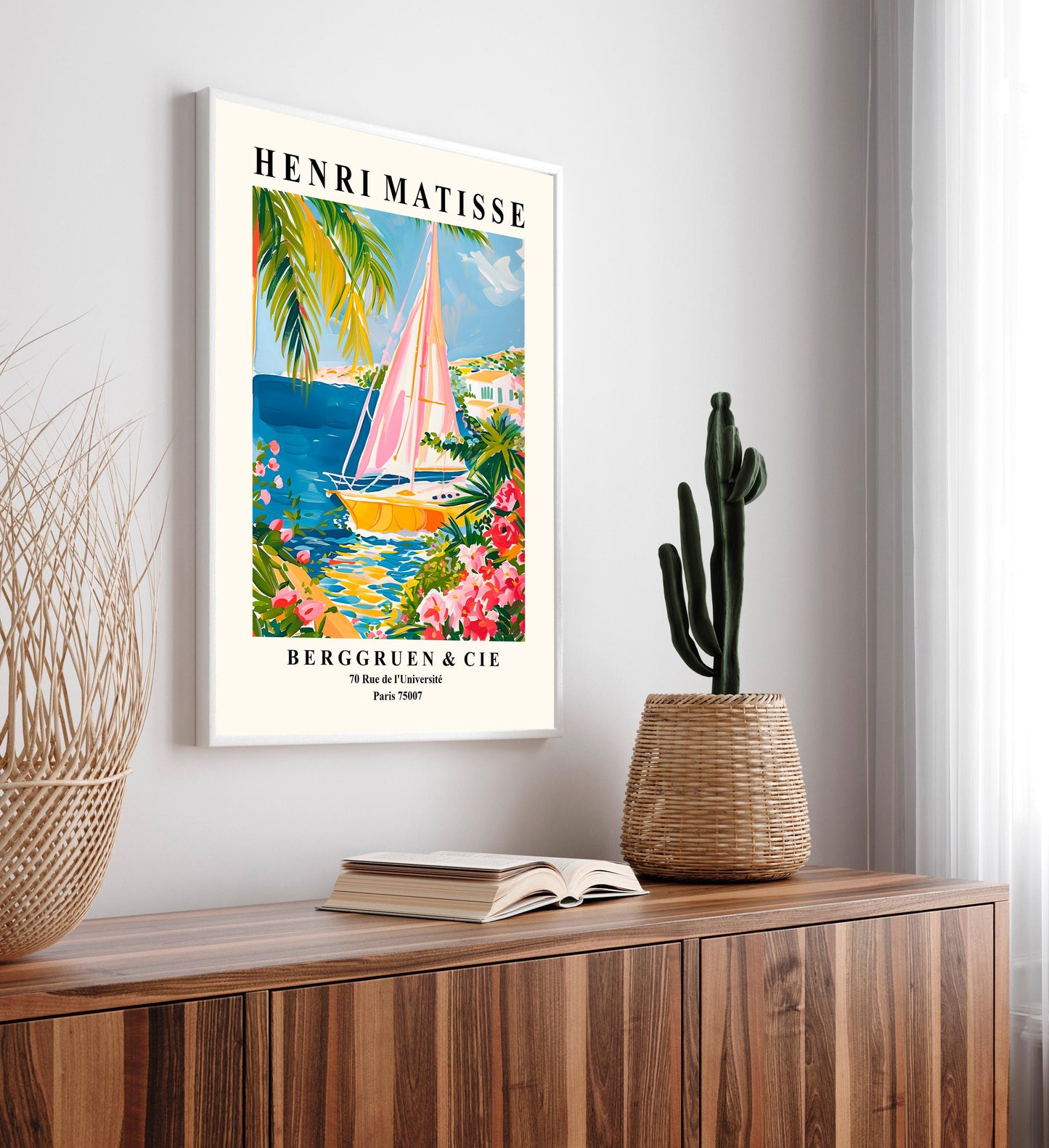 Matisse Style Sailing Boat Art Print: Beachy Summer Vibes