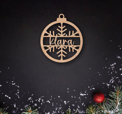 Custom Wooden Christmas Ornament: Personalized Name, Pet Paw