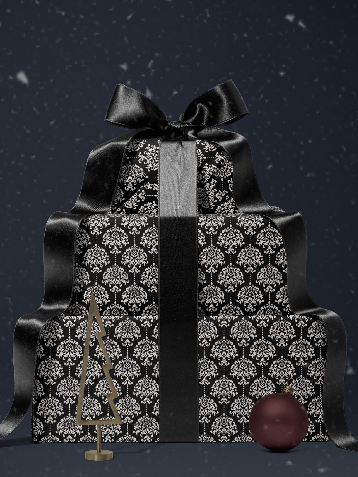 Elegant Damask Wrapping Paper Wedding Gift Wrap Paper Anniversary Gift for Her Holiday Wrapping Paper Romantic Gift Bridal Shower Gift