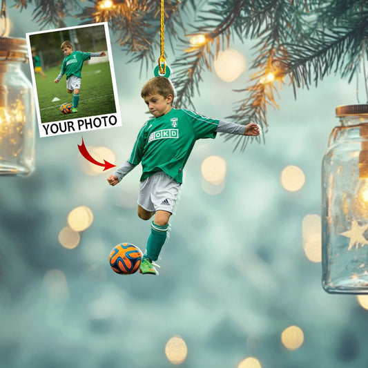 Christmas Ornament Photo Gift, Personalized Ornament, Soccer Player Kids Ornament, Acrylic Picture Ornament, Family Ornaments 2024