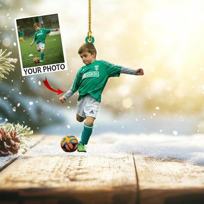 Christmas Ornament Photo Gift, Personalized Ornament, Soccer Player Kids Ornament, Acrylic Picture Ornament, Family Ornaments 2024