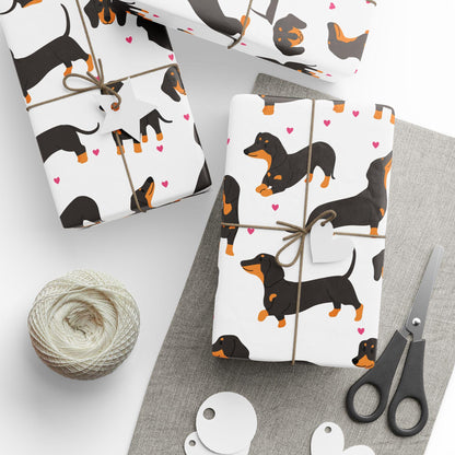 Dachshund Wrapping Papers, Weiner Dog Gift Wrap for Christmas, Birthday, Holidays, Cute Dog Lover Present, Decorative Holiday Paper