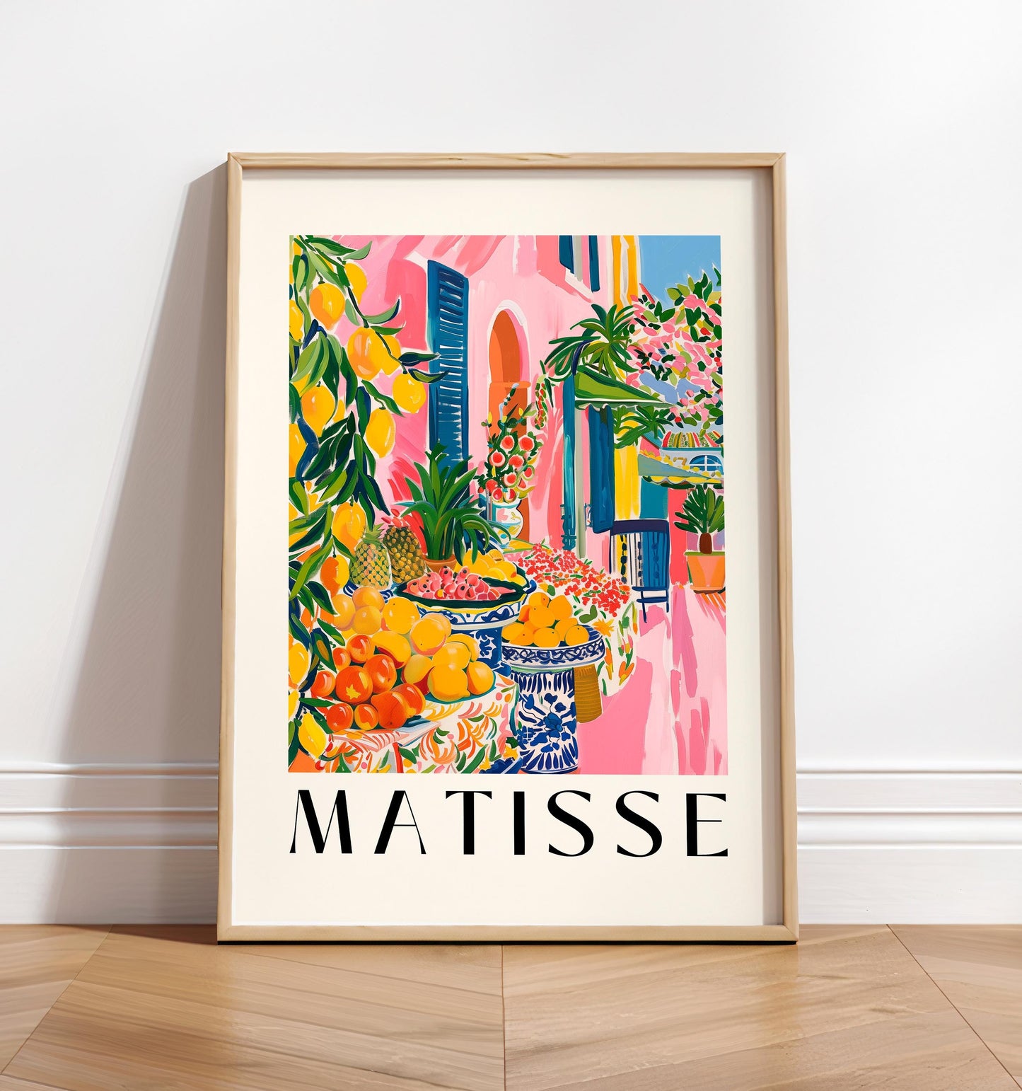 Dopamine decor, Spanish wall art, Framers market poster, Fruit art, Matisse print