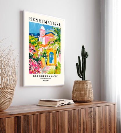 Matisse Inspired Church Painting: Mediterranean Art Print