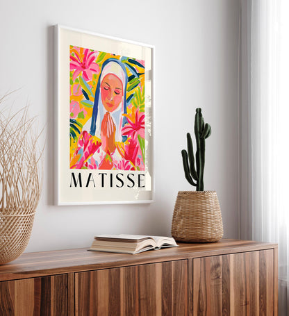 Matisse Inspired Nun Print: Mid-Century Modern Christian Art