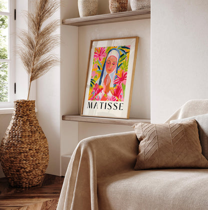 Matisse Inspired Nun Print: Mid-Century Modern Christian Art
