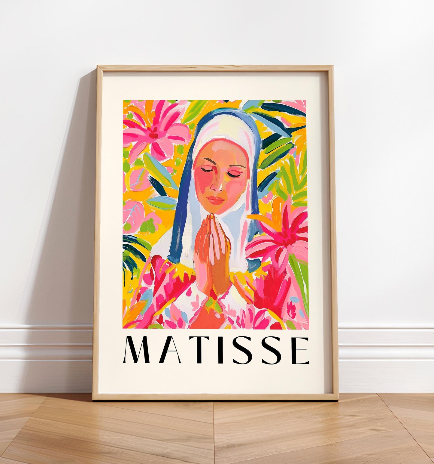 Matisse Inspired Nun Print: Mid-Century Modern Christian Art