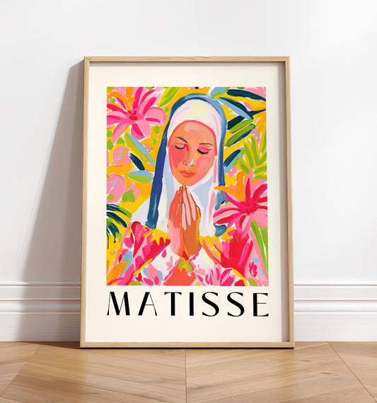 Matisse Inspired Nun Print: Mid-Century Modern Christian Art