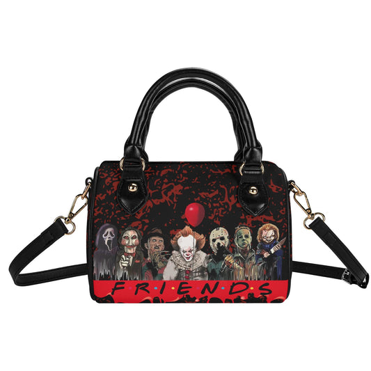 Psycho Friends Mini Handbag. Leather Mini Small Boston Bag Satchel. Horror Handbag. Top Handle. Shoulder Bag. Unique Gift.
