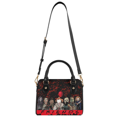 Psycho Friends Mini Handbag. Leather Mini Small Boston Bag Satchel. Horror Handbag. Top Handle. Shoulder Bag. Unique Gift.