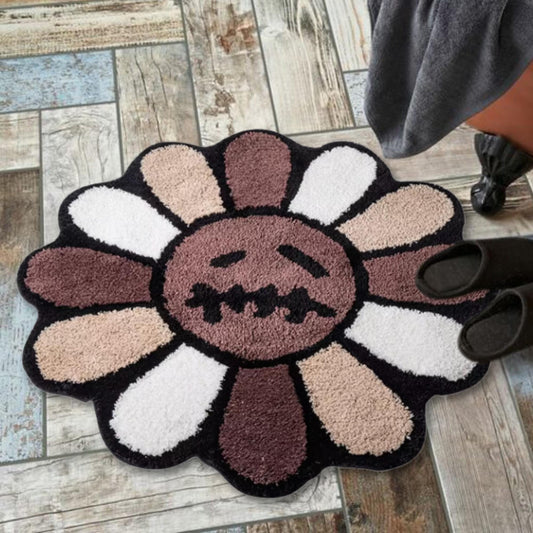Tufted Flower Rug - Travis Scott x Murakami Rug -Cactus Jack - Travis Scott Tufted Rug - Smiling Face Tufted Rug for Halloween