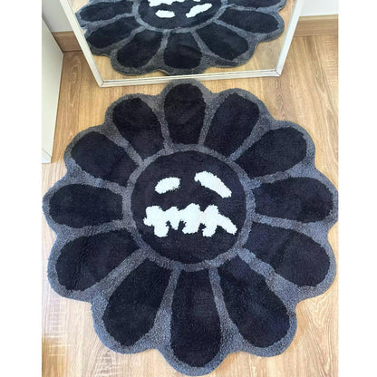 Tufted Flower Rug - Travis Scott x Murakami Rug -Cactus Jack - Travis Scott Tufted Rug - Smiling Face Tufted Rug for Halloween