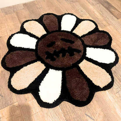 Tufted Flower Rug - Travis Scott x Murakami Rug -Cactus Jack - Travis Scott Tufted Rug - Smiling Face Tufted Rug for Halloween