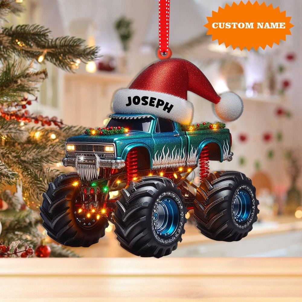 Personalized Monster Truck Christmas Ornament, Truck Ornament, Xmas Ornament, Christmas Gift