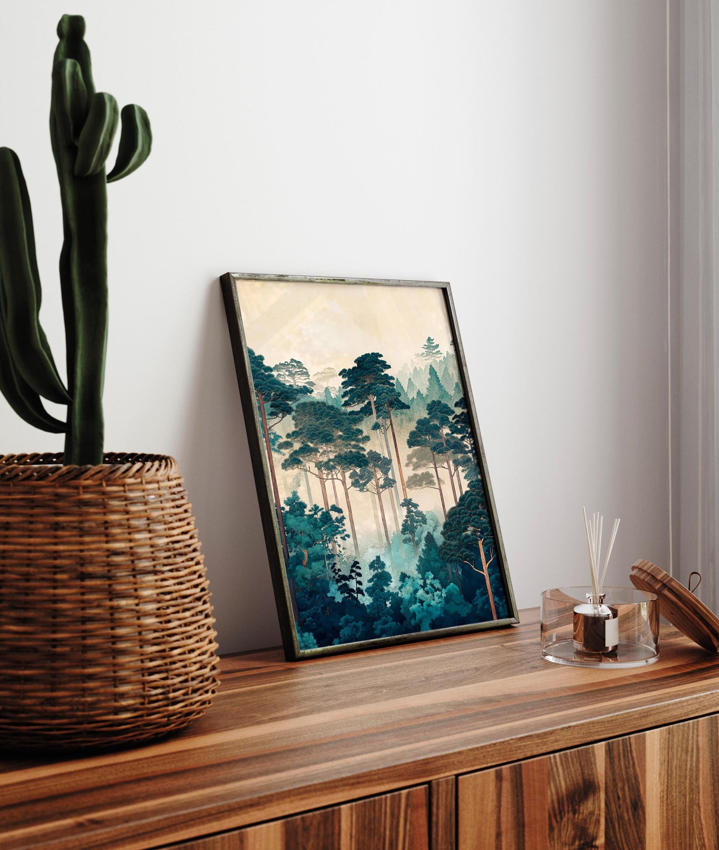 Japanese Forest Print: Ukiyo-e Style Landscape Art